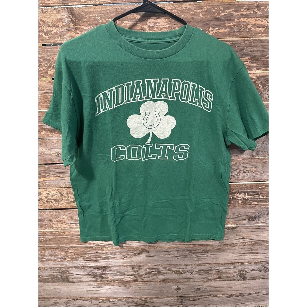 Indianapolis Colts NFL Green Irish Shamrock St Patrick's Day Shirt Size L Men's